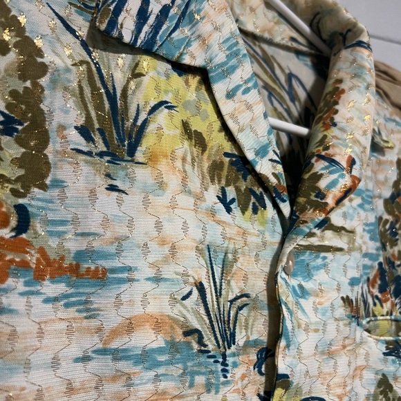 Vintage gold embossed MCM button down shirt - Picture 3 of 5